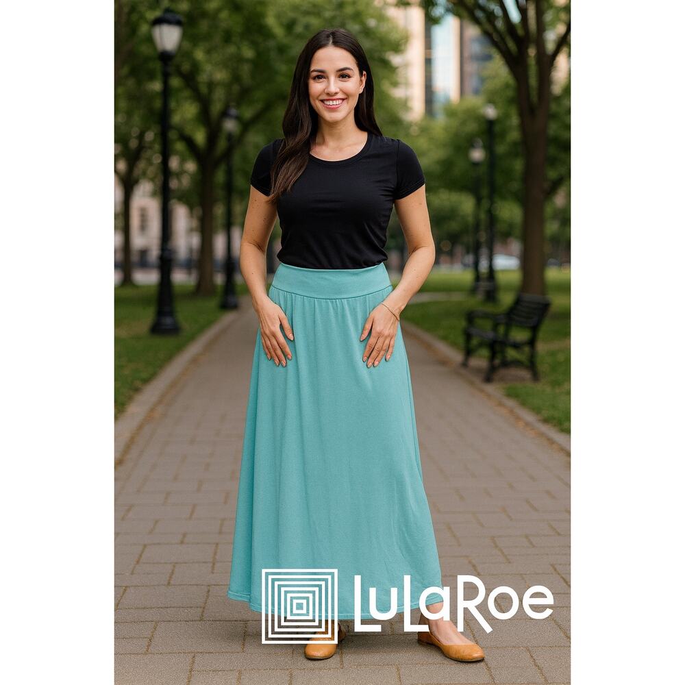 4/$20 LuLaRoe Solid Teal Green Maxi Skirt Sz. XL